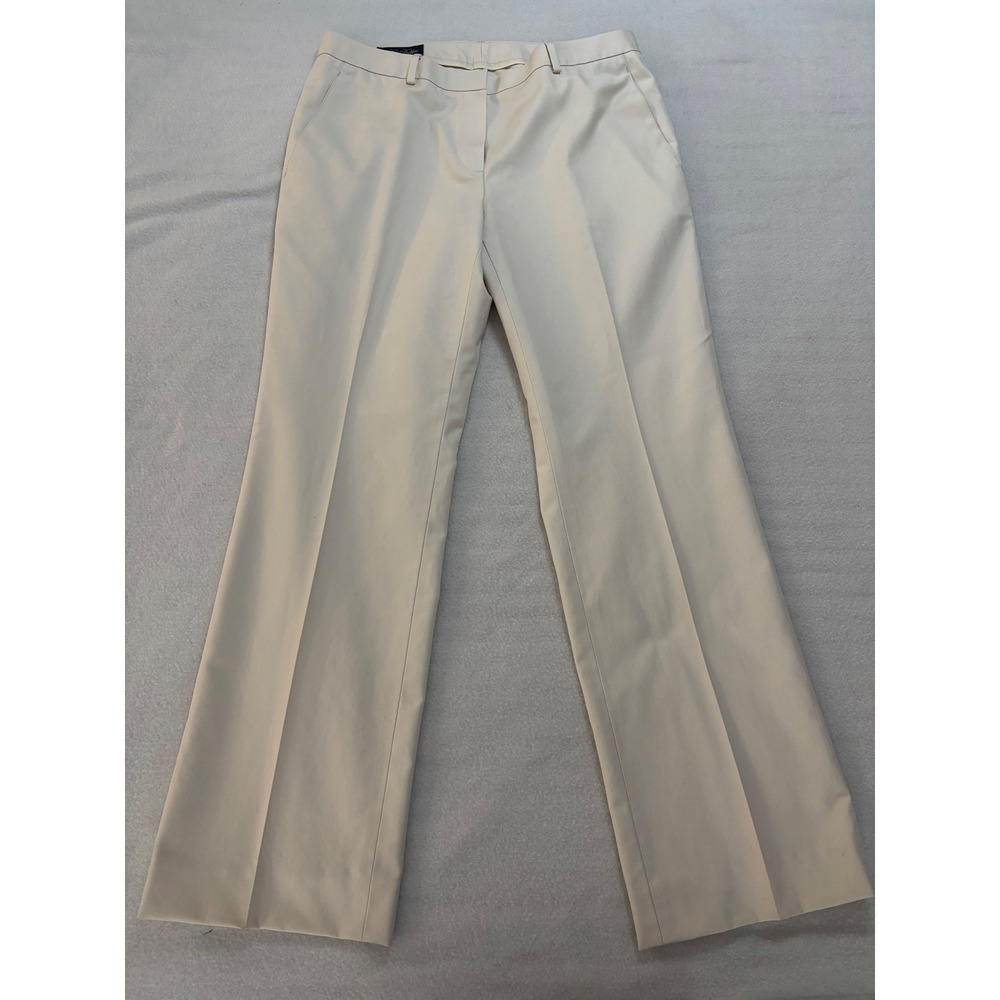 Brooks Brothers Advantage Chino Pants Cream Off White Cotton Trousers Womens 8
